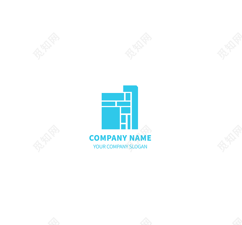 蓝色简约风房地产行业建筑logo标识标志设计房地产房地产房地产logo