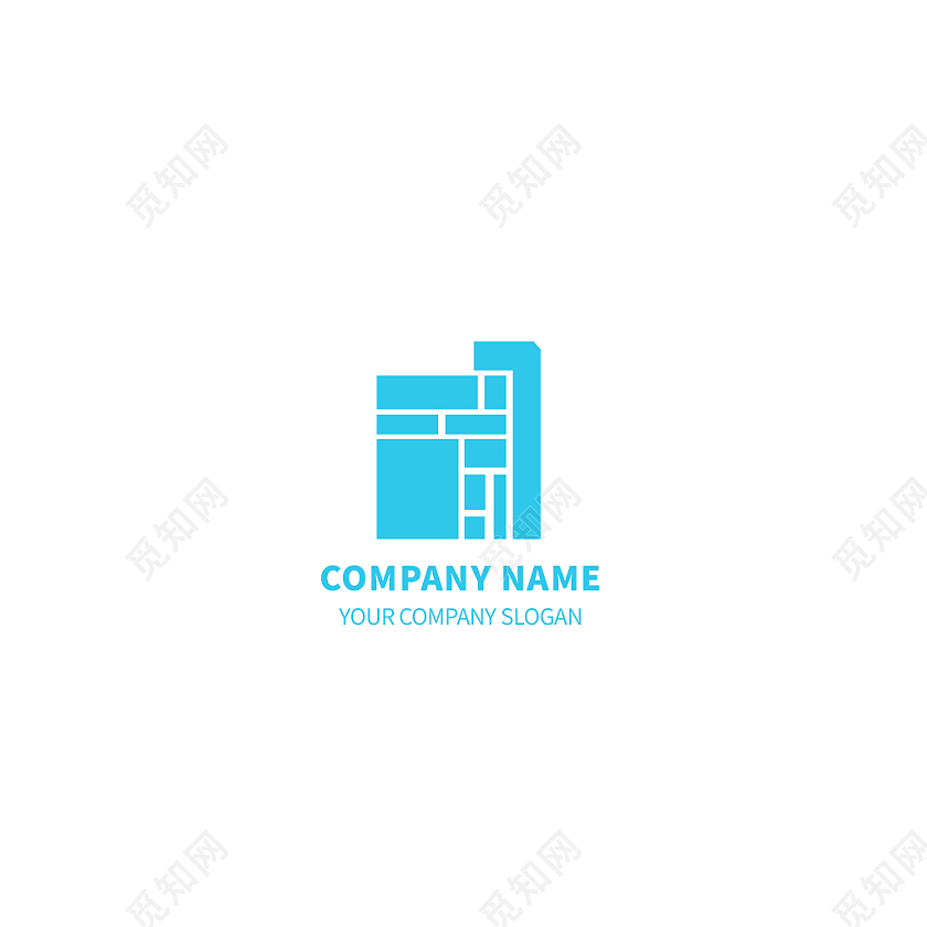 蓝色简约风房地产行业建筑logo标识标志设计房地产房地产房地产logo