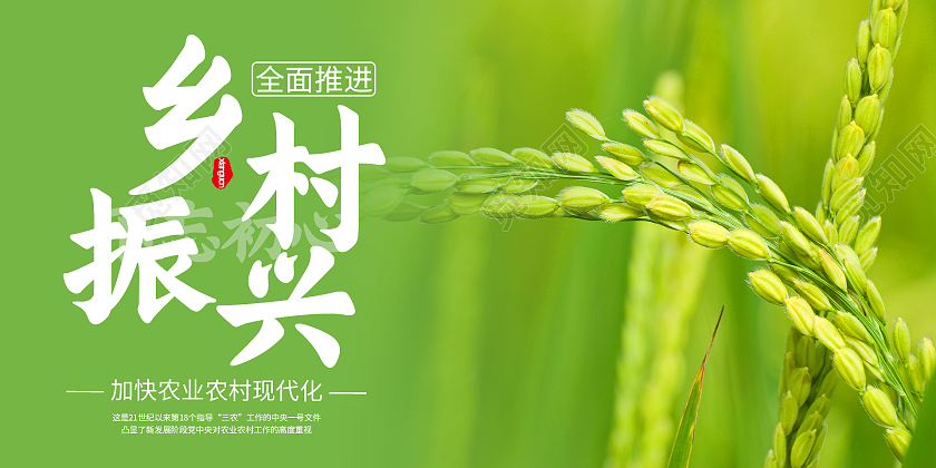 绿色简约清新大气全面推进乡村振兴宣传栏展板