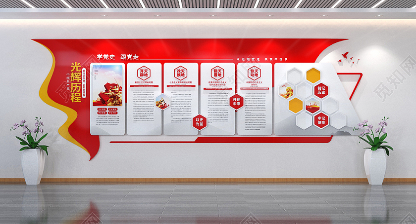 党的光辉历程党史党建文化墙