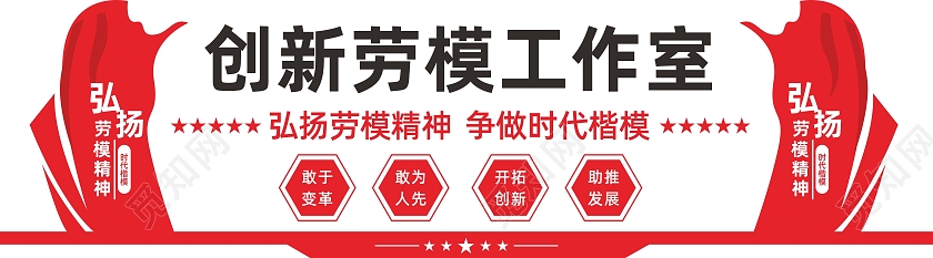 红色简约大气劳模宣传文化墙劳模创新工作室文化墙人大代表