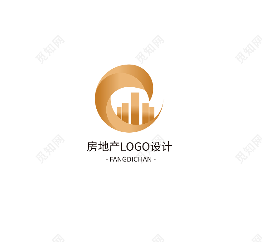 黄色渐变简约风房地产行业logo建筑标识标志房地产logo