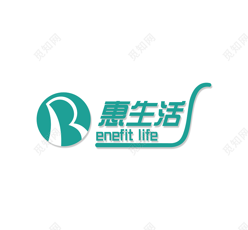 蓝色简约几何线条惠生活购物超市LOGO企业标识超市logo