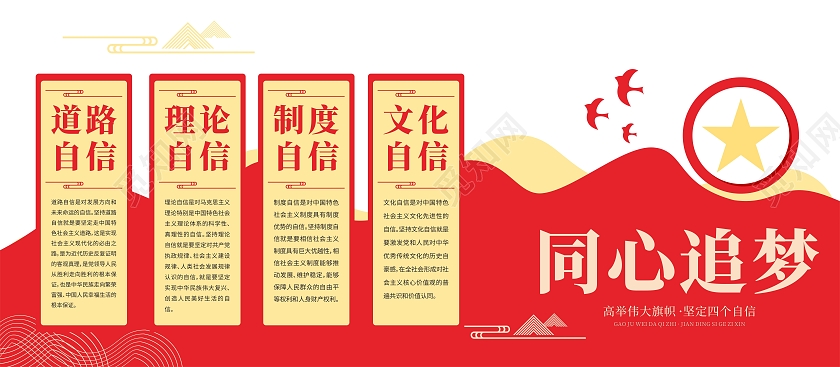 红色简约大气党建党务文化墙宣传文化墙党建红色文化墙