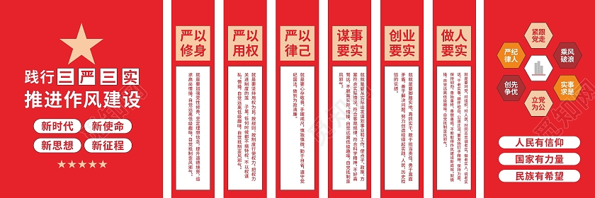 红色简约大气党建党务文化墙宣传文化墙党建红色文化墙