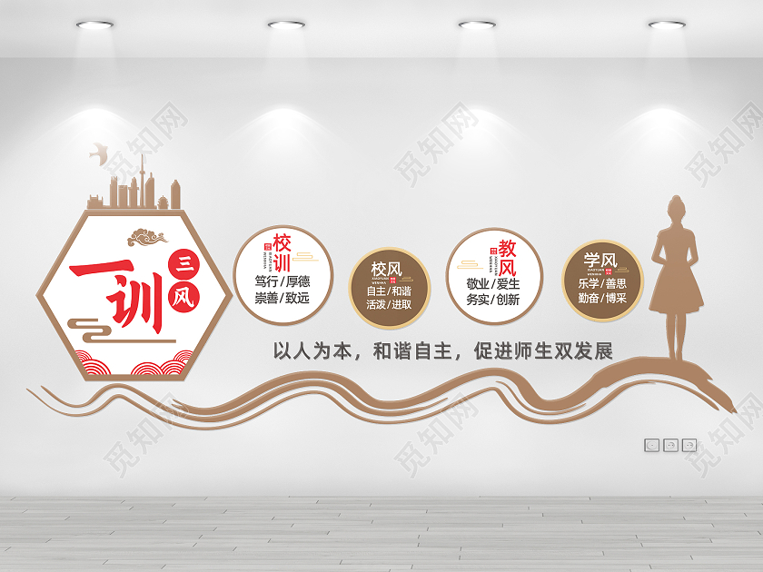 古典校园校训校风教风学风校园文化墙校风校训文化墙三风一训三风一训校园文化墙