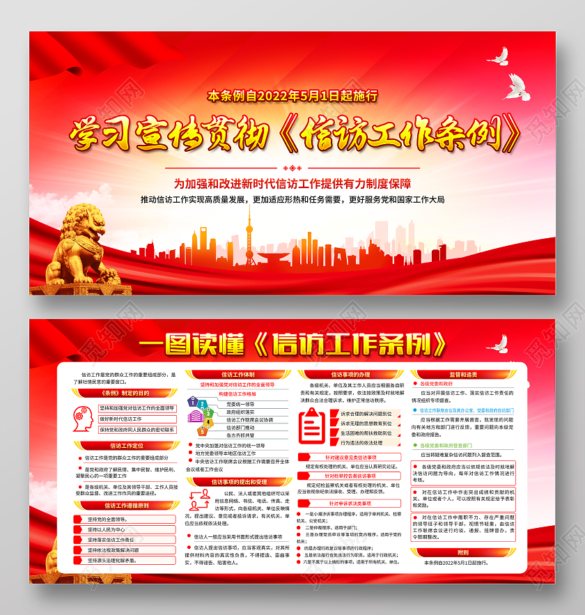 粉色2022信访工作条例宣传栏