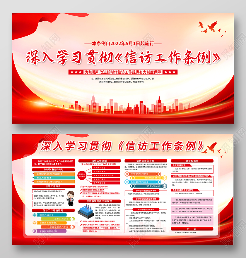 红色党政深入学习贯彻信访工作条例信访工作条例宣传栏