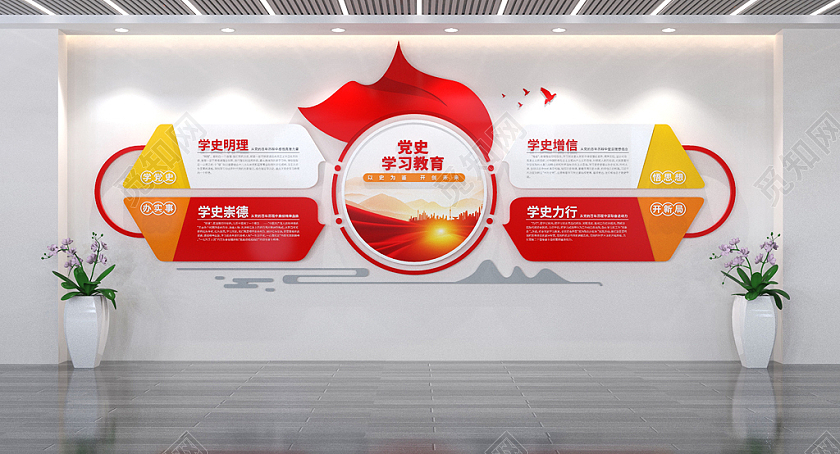 党史学习教育文化墙党建文化墙