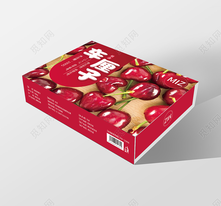 红色喜庆车厘子手提袋包装樱桃包装