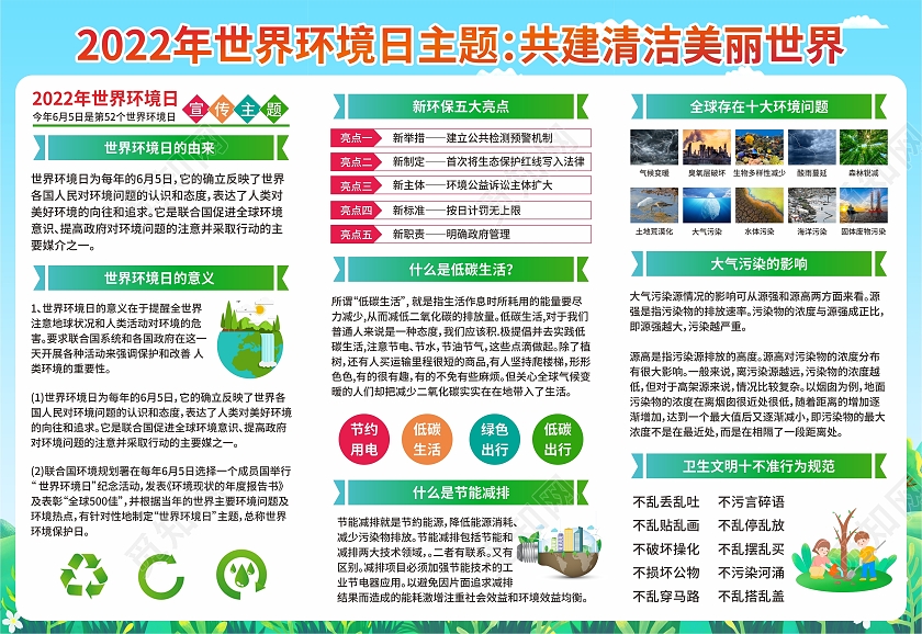 2022年世界环境日三折页