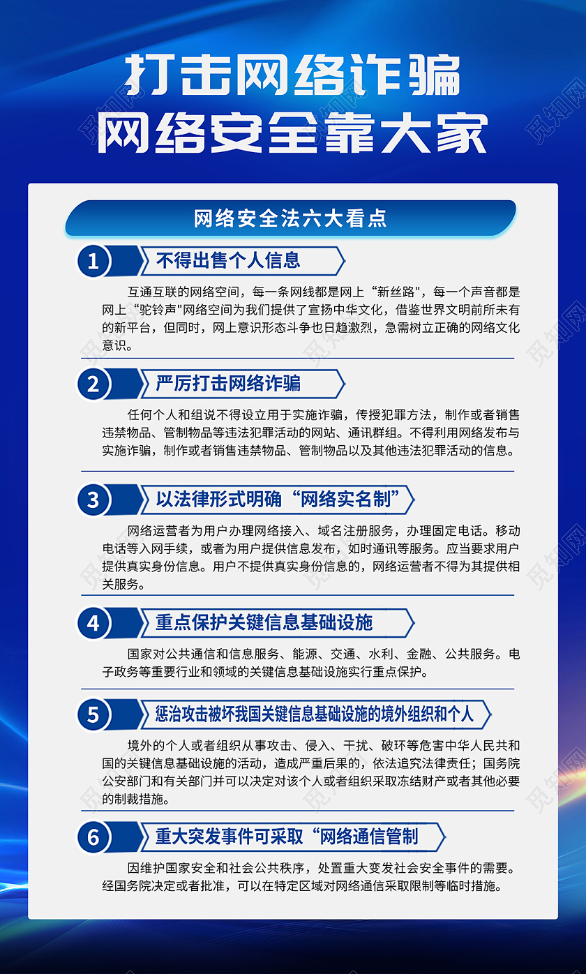 蓝色插画打击网络诈骗网络安全套图