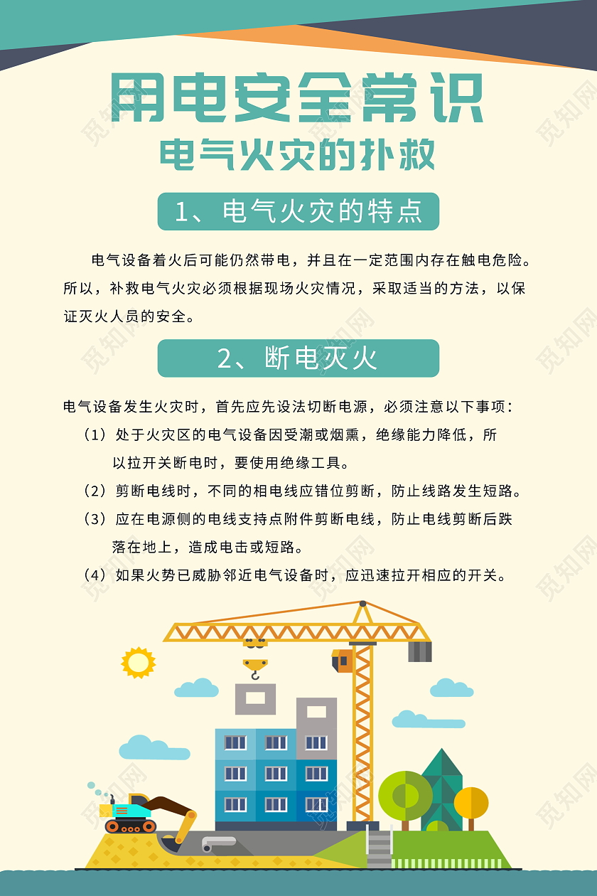 卡通风格创意居家安全用电指南海报设计安全用电海报安全用电易拉宝