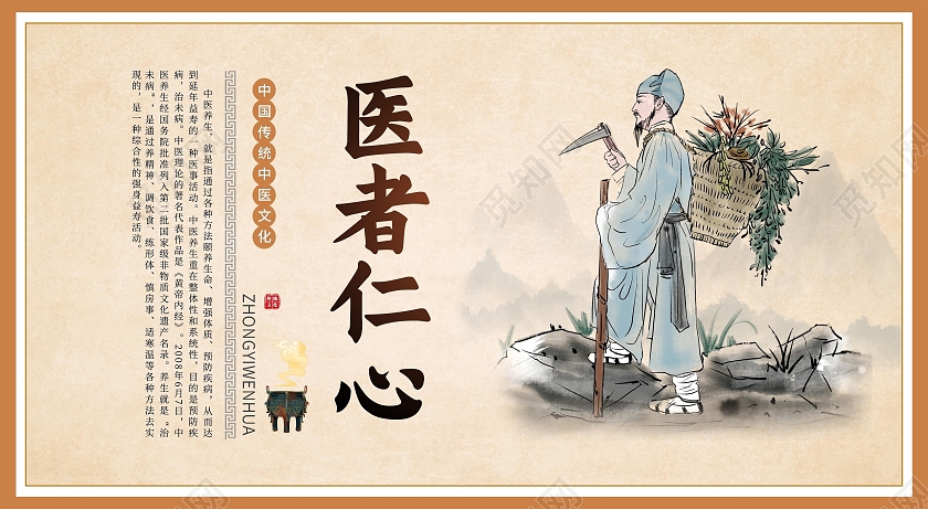 咖色简约大气中医养生12张宣传套图中医文化