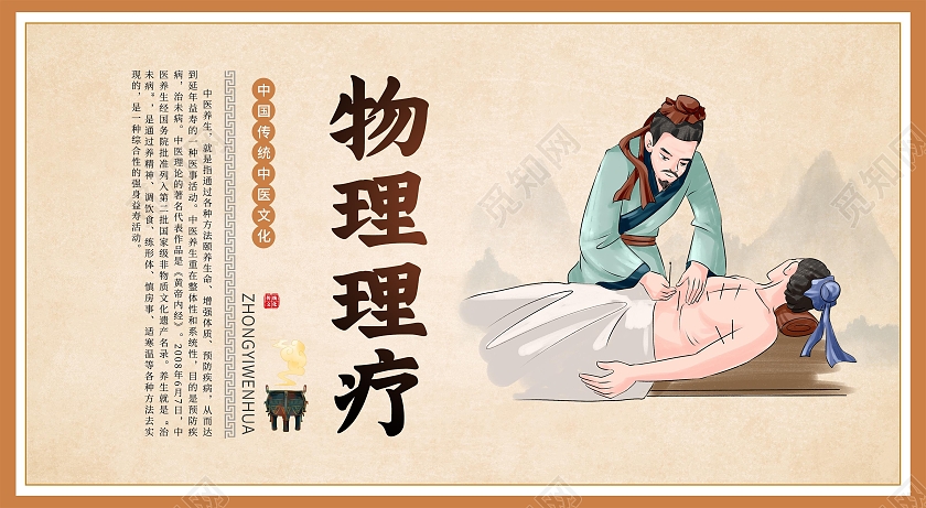 咖色简约大气中医养生12张宣传套图中医文化