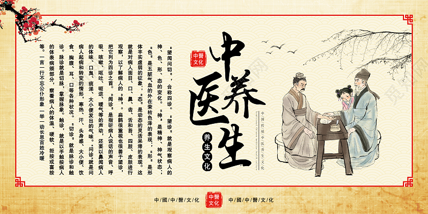 古风简约中医养生宣传栏