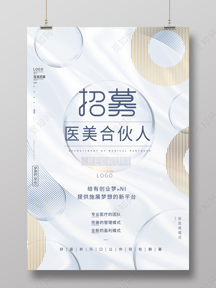 全球招募医美合伙人招商宣传广告海报招商海报