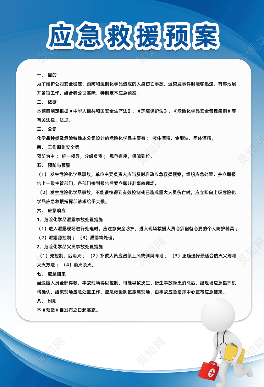 红色简约大气应管理制度急救援预案宣传海报应急救援海报