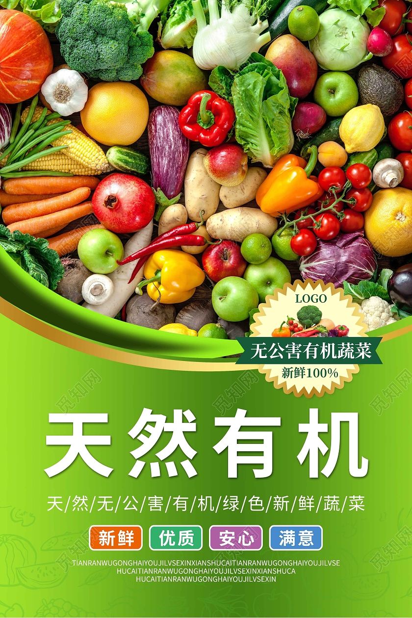 绿色简约天然有机自然健康蔬菜套图