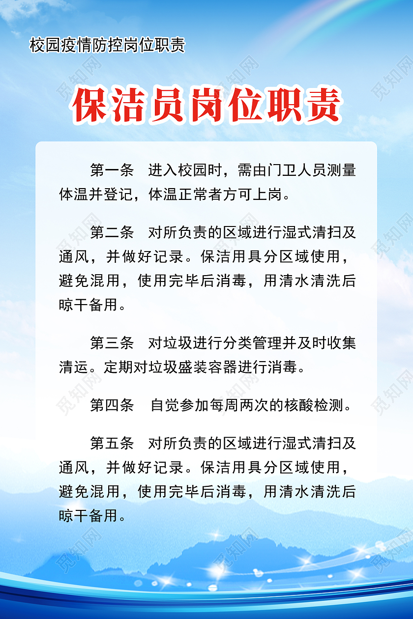 蓝色简约时尚大气岗位职责制度海报岗位职责海报