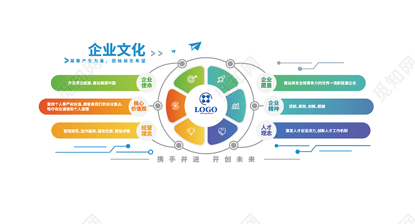 多彩企业文化理念文化墙企业文化墙