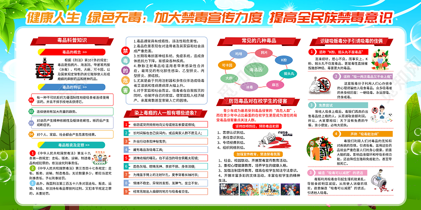 蓝色风格2022国际禁毒日宣传栏