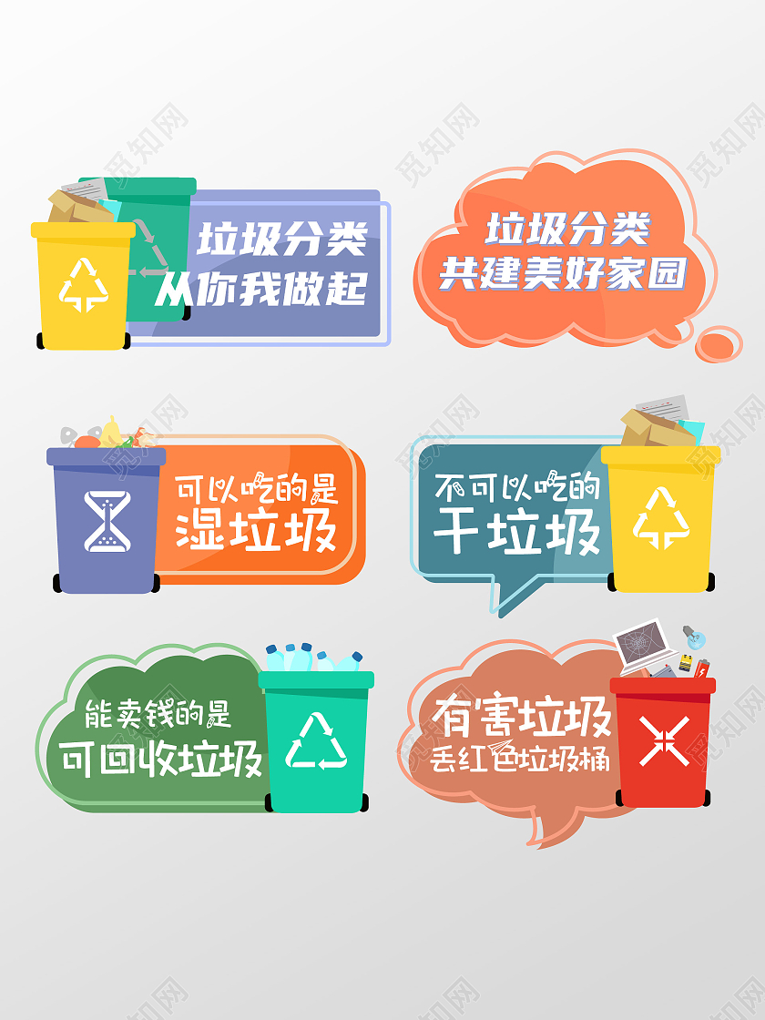 绿色环保垃圾分类保护环境手举牌创意造型垃圾分类手举牌