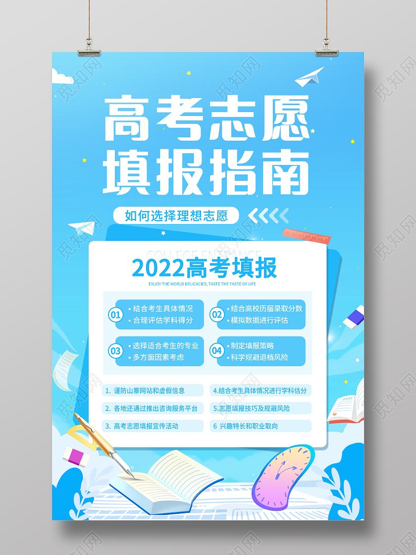 创意高考志愿填报指南海报