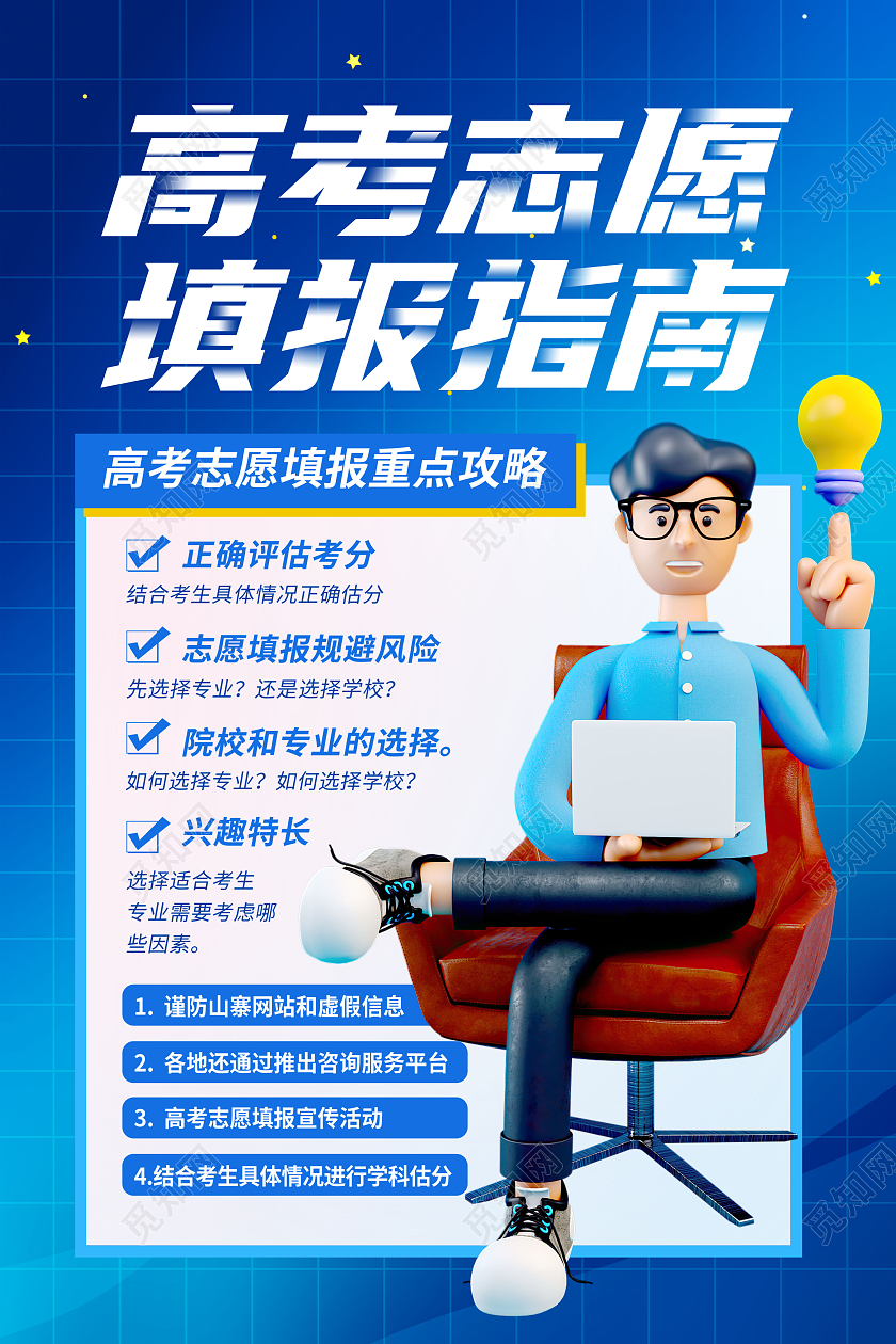 创意高考志愿填报指南海报