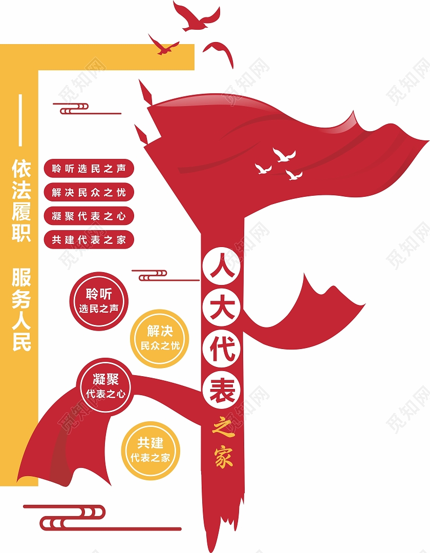 红色简约大气人大代表宣传文化墙人大代表文化墙