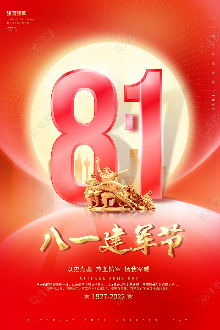 创意八一81建军节建军95周年海报