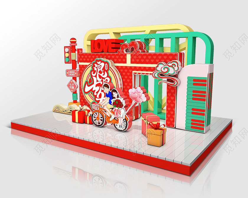 喜庆创意七夕情人节浪漫七夕约惠七夕主题宣传美陈七夕美陈