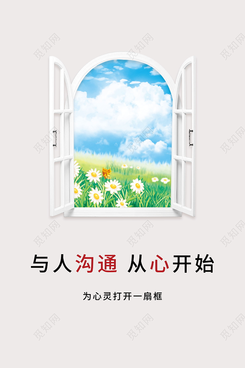 与人沟通从心开始有效沟通海报