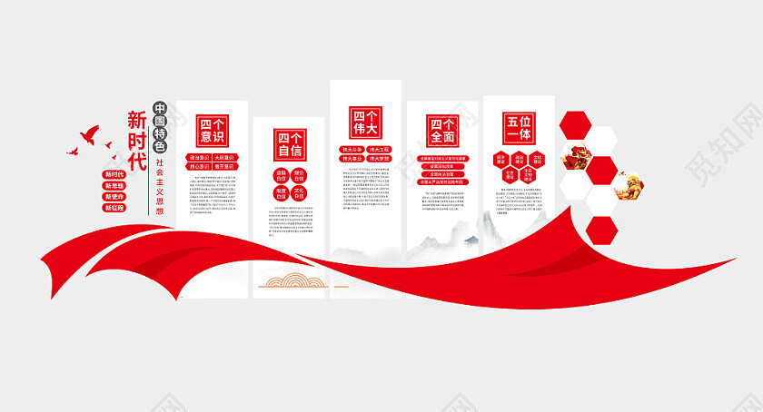 新时代中国特色社会主义思想党建文化墙