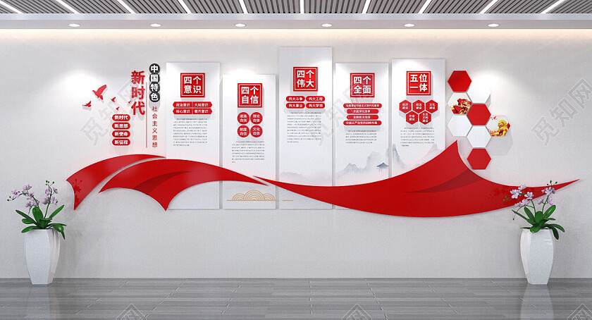 新时代中国特色社会主义思想党建文化墙