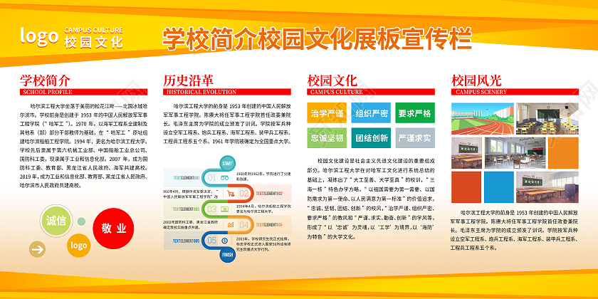 蓝色大气校园文化学校展板宣传学校展板展览宣传栏