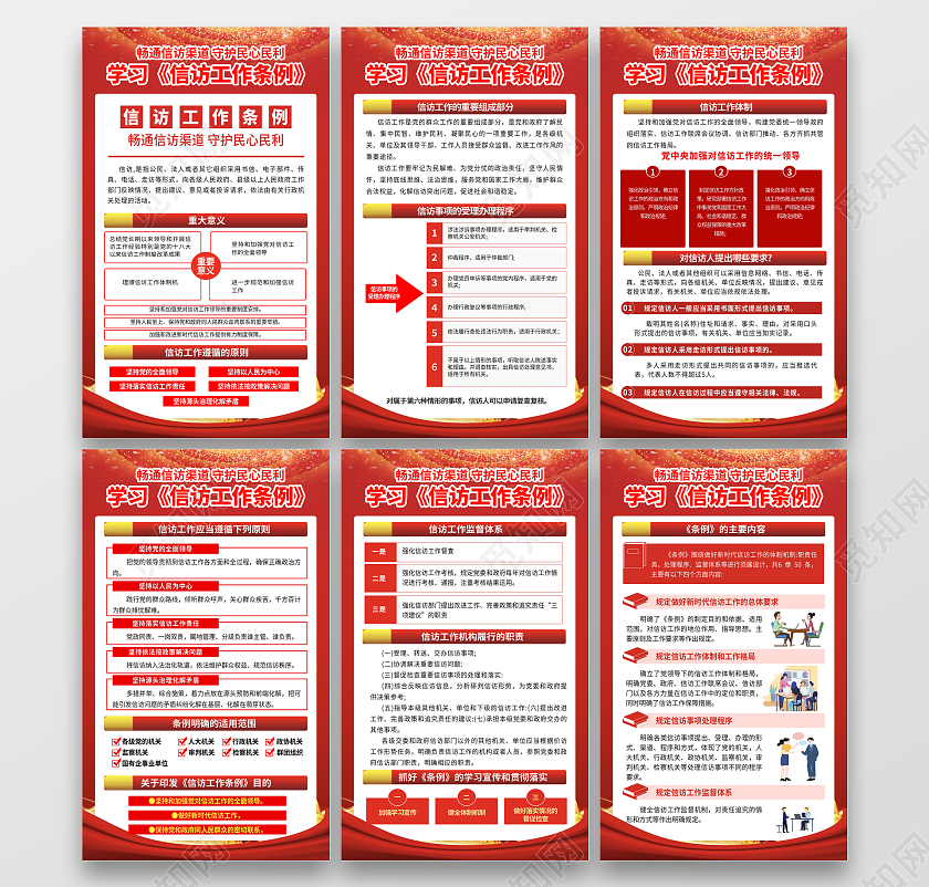 红色简约大气信访工作宣传套图信访工作条例