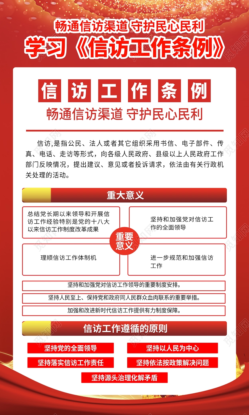 红色简约大气信访工作宣传套图信访工作条例