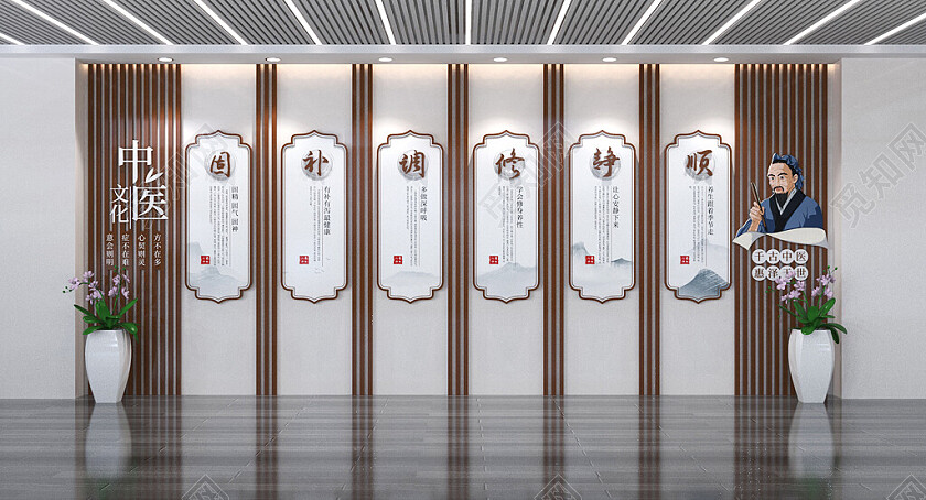 中国风中医文化墙中医科室文化墙