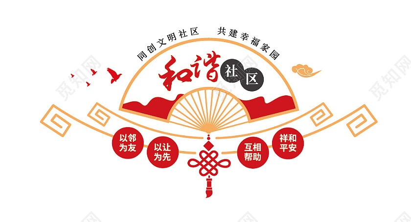 和谐社区幸福邻里社区文化墙