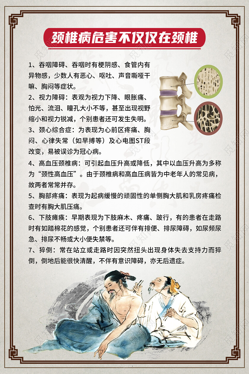 灰色简约颈椎病危害不仅仅在颈椎疾病颈椎病海报