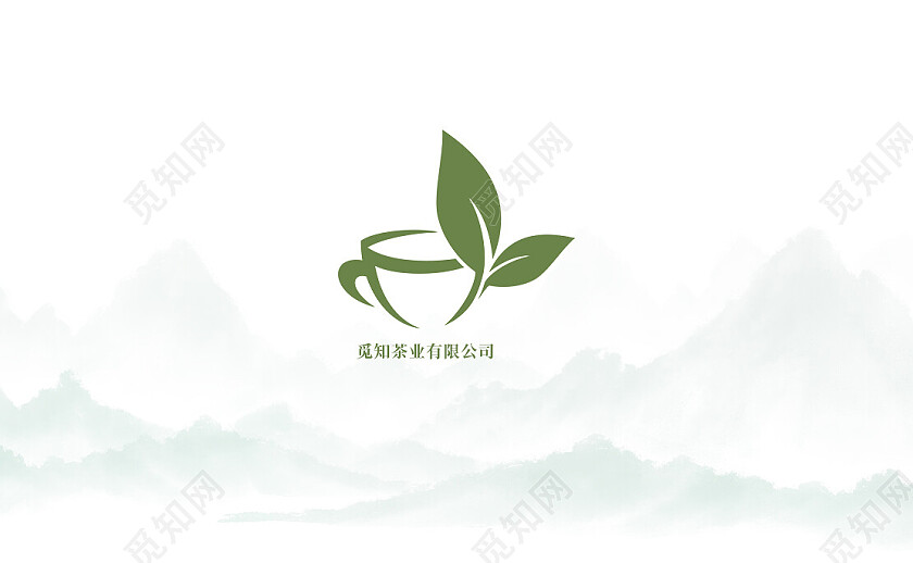 白色背景古风水墨风格茶艺茶业公司名片茶艺名片
