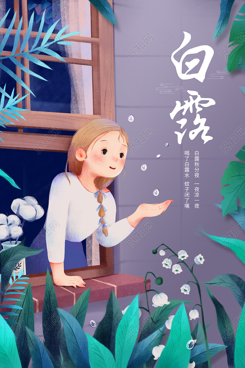 创意白露节气二十四节气海报