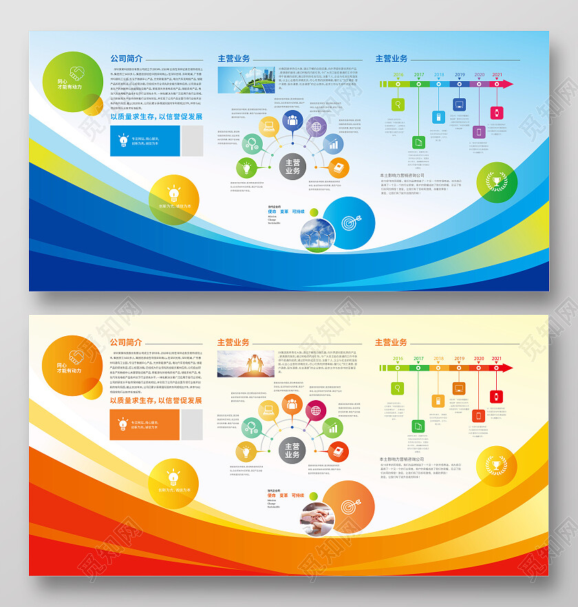 蓝色动感企业公司简介展板公司介绍宣传栏企业展板