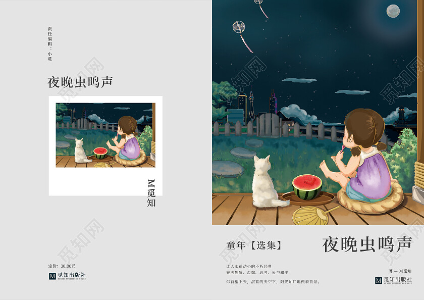 深色手绘插画文学书籍封面排版设计