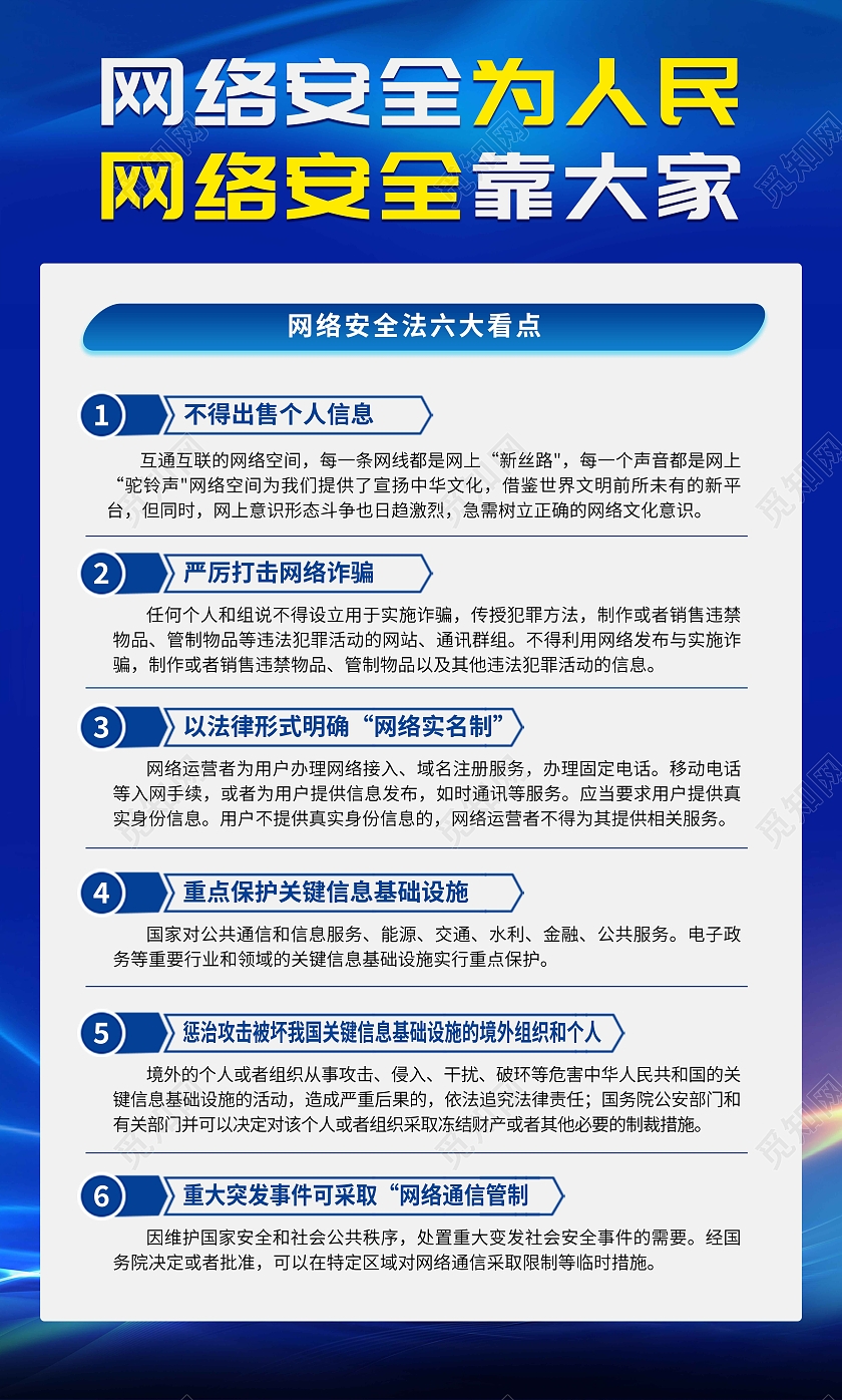 蓝色插画网络安全套图网络安全宣传周套图