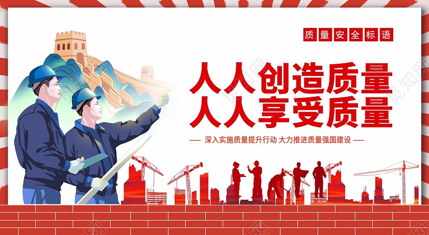 红色简约大气全国质量月宣传海报套图