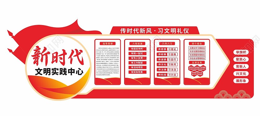 新时代文明实践站文化墙