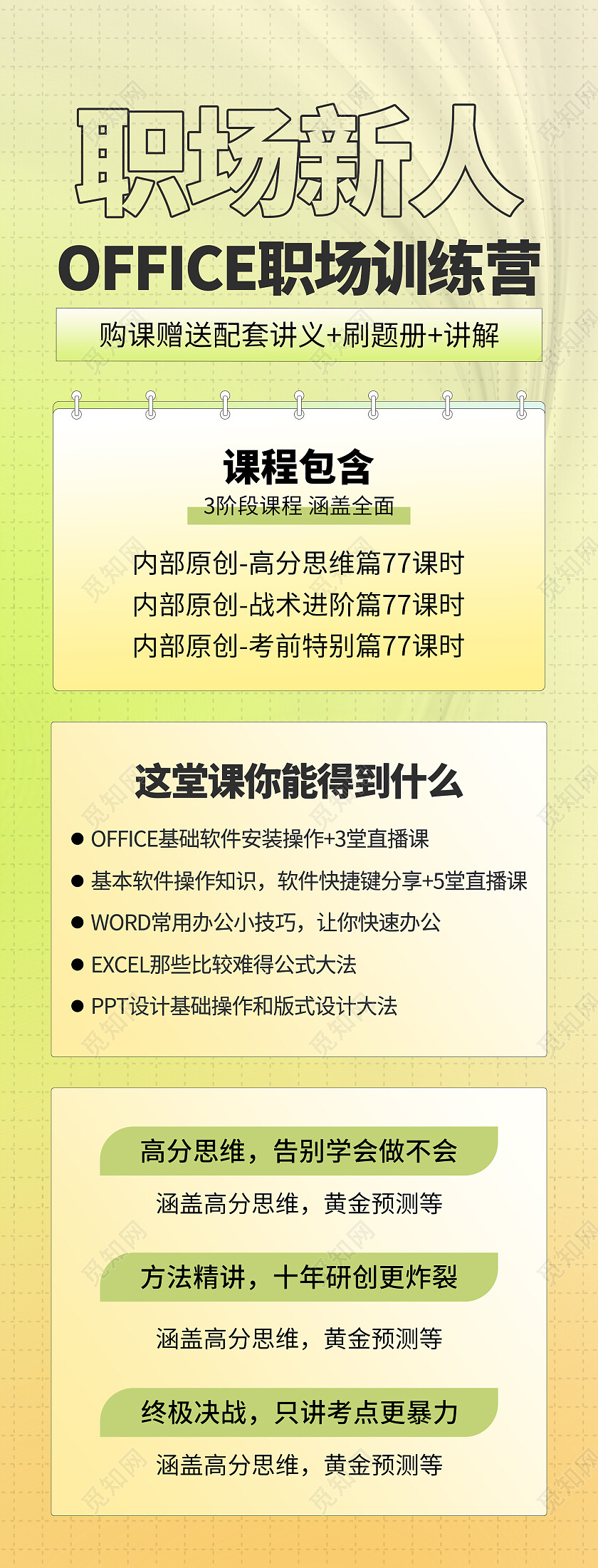 绿色创意清新职场训练营职场新人手机长图