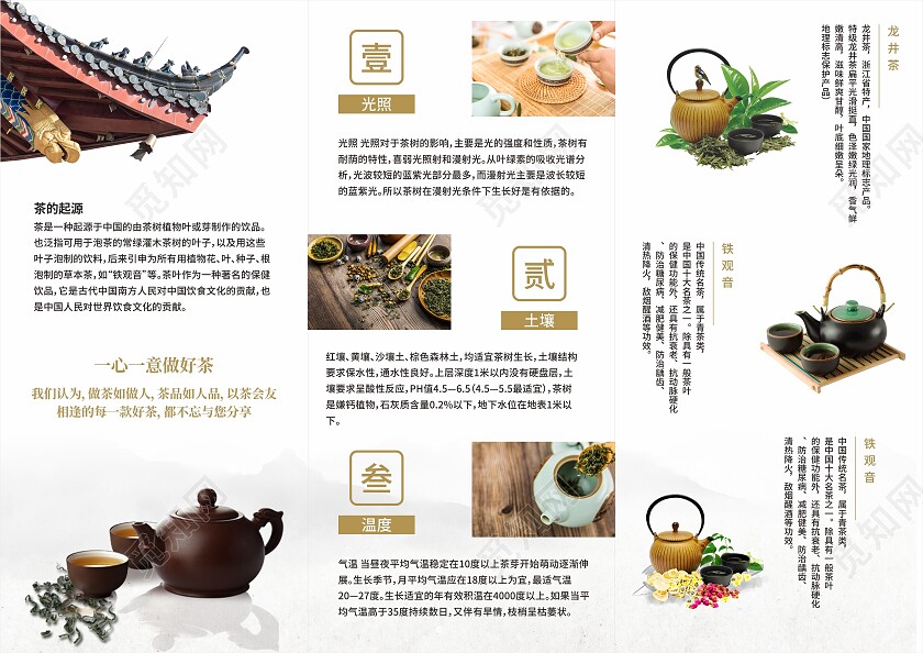 中国风茶道中国茶文化宣传折页茶叶三折